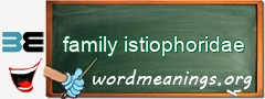 WordMeaning blackboard for family istiophoridae